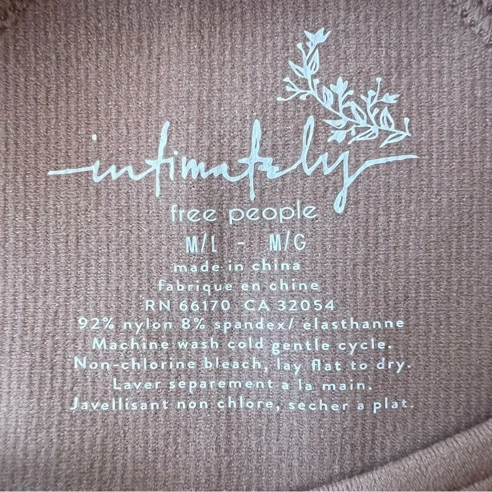 Free People Intimately Seamless Ribbed Racerback Crop Tank Taupe M/L NWT